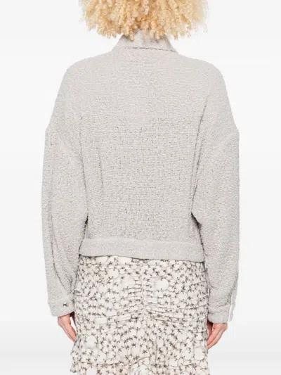 Iro Pabli Textured Weave Cotton Jacket With Patch Pockets In Gray