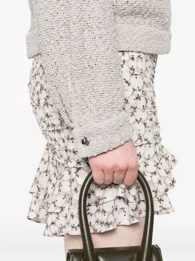 Iro Pabli Textured Weave Cotton Jacket With Patch Pockets In Gray