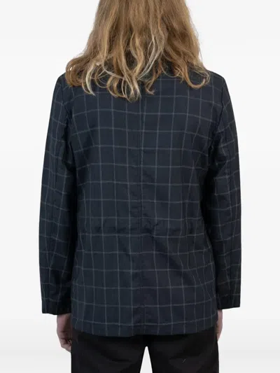 Universal Works Checked Pocket Jacket In Blue