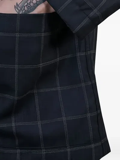 Universal Works Checked Pocket Jacket In Blue
