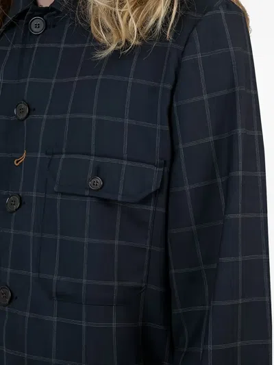 Universal Works Checked Pocket Jacket In Blue