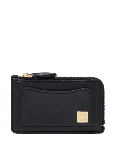 Stella Mccartney Stella Ryder Embossed Card Wallet Black In Purple