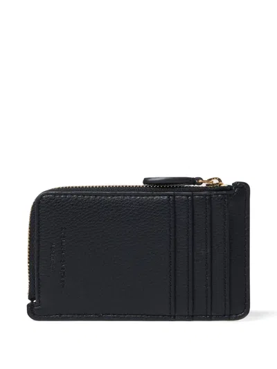 Stella Mccartney Stella Ryder Embossed Card Wallet Black In Purple