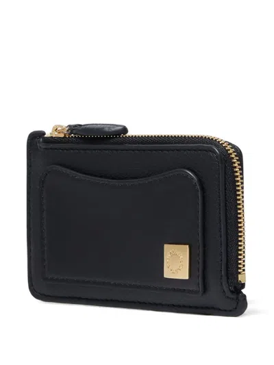 Stella Mccartney Stella Ryder Embossed Card Wallet Black In Purple