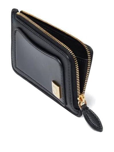 Stella Mccartney Stella Ryder Embossed Card Wallet Black In Purple
