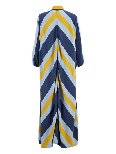 Paula Chevron-patterned Maxi Dress In Multi