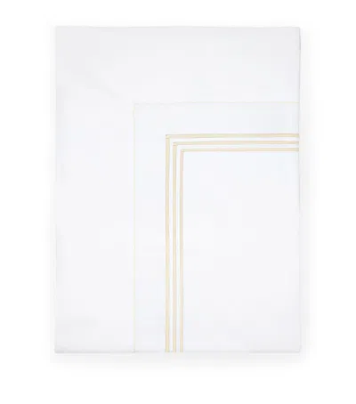 Pratesi Cotton Tre Righ Super King Flat Sheet In White
