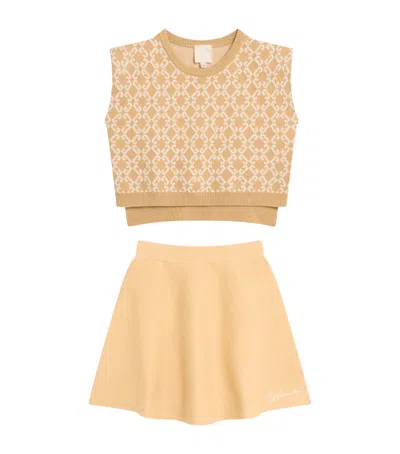 Givenchy Sweater Vest And Skirt Set In Brown