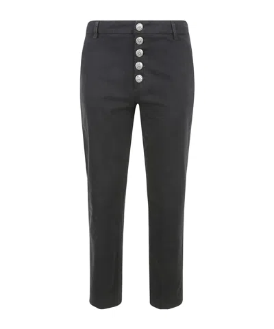Dondup Button-front Slacks In Gray