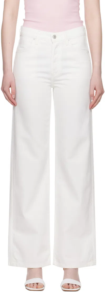 Citizen Of Humanity White Annina High Rise Wide Leg 33 Jeans