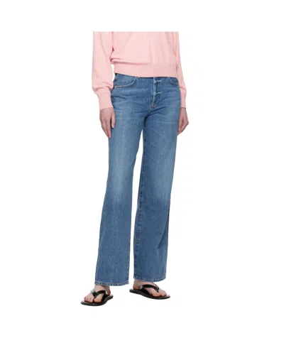 Citizen Of Humanity Blue Annina High Rise Wide Leg 33 Jeans In Yellow