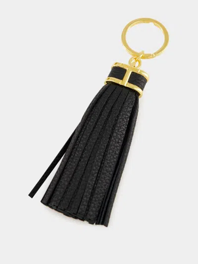 Tom Ford Tasseled Leather Keychain In Black