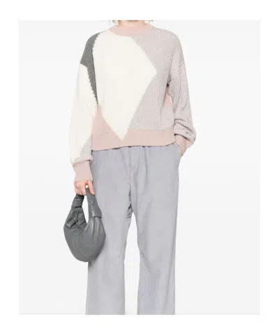 Liu •jo Liu Jo Geometric Pattern Wool-blend Sweater In White