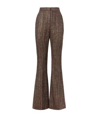 Fendi Rust Wool And Alpaca Pants In Brown