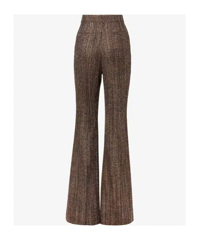 Fendi Rust Wool And Alpaca Pants In Brown