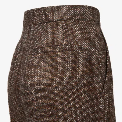 Fendi Rust Wool And Alpaca Pants In Brown