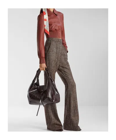 Fendi Rust Wool And Alpaca Pants In Brown
