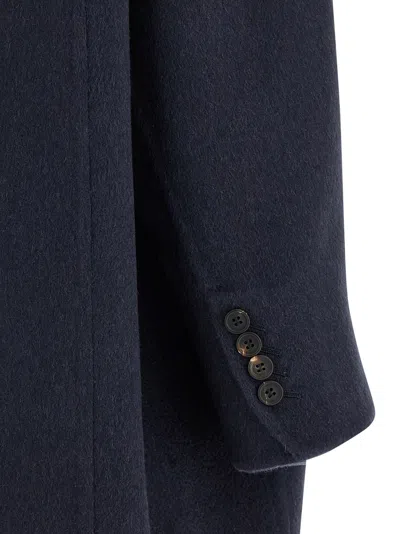 Brunello Cucinelli Oversized Double-breasted Coat Flap Pockets In Blue