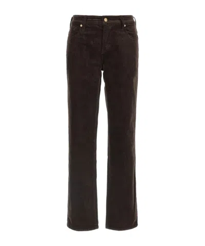 7 For All Mankind Twisted Dojo Tailorless Corduroy Pants Corduroy Coffee Bean In Black