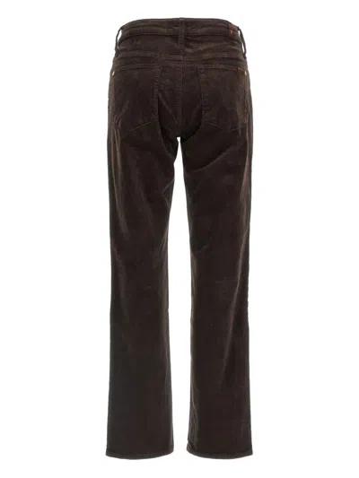 7 For All Mankind Twisted Dojo Tailorless Corduroy Pants Corduroy Coffee Bean In Black