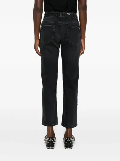 7 For All Mankind Calie Straight Ankle Bottom Clothing In Black