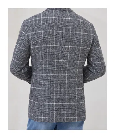Brunello Cucinelli Deconstructed Wool Jacket Checked Pattern In Gray