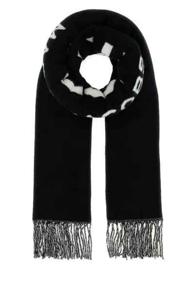 Marc Jacobs Marc Is Joy Scarf In Black And White Wool  In Black