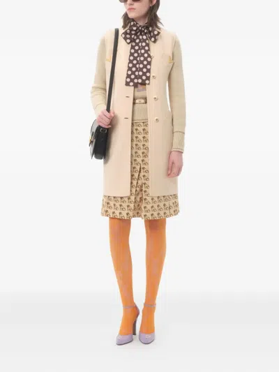 Valentino Twill Shirt With Plus De Pois Print In Brown