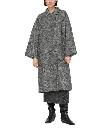 Lafayette 148 Double Face Alpaca Wool Reversible Oversized Coat In Gray