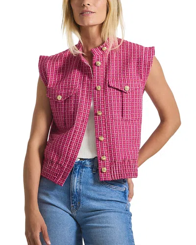 Derek Lam 10 Crosby Namira Cotton Tweed Sleeveless Jacket In Pink