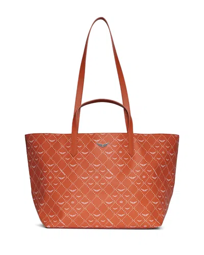 Zadig & Voltaire Z X-large Monogram Shopper Tote Bag In Orange