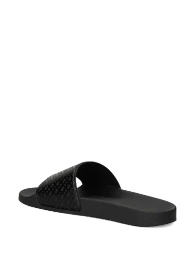Hugo Boss Logo-pattern Slides In Black