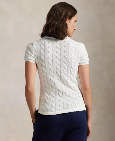 Polo Ralph Lauren Cable Polo Shirt In White