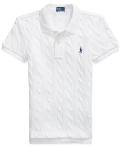 Polo Ralph Lauren Cable Polo Shirt In White