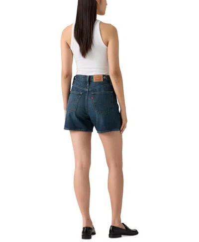 Levi's High Rise Cinch Mid-thigh Women's Shorts 31 In Blue