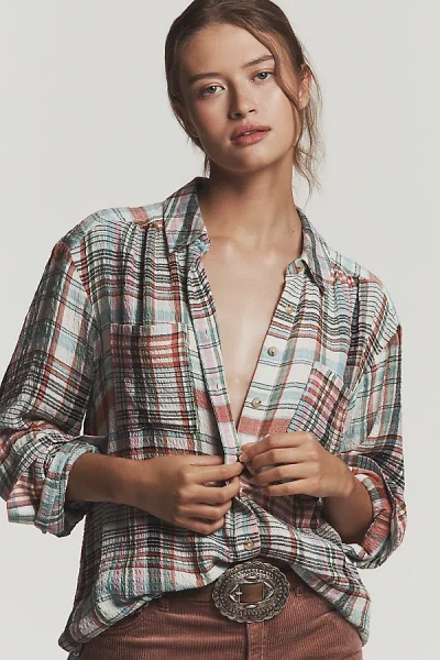 Pilcro The Hadley Relaxed Buttondown Shirt By U200b In Multi