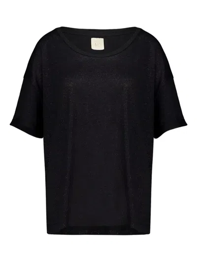 Paula Crew-neck Blouse In Black