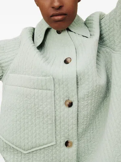 Samsoe & Samsoe Quilted-texture Patch-pocket Jacket In Green