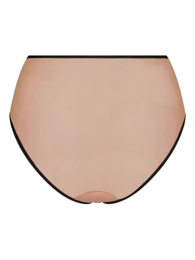 Undress Code In The Clouds High-waisted Mesh Panties In Neutral