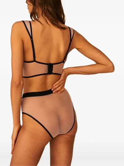 Undress Code In The Clouds High-waisted Mesh Panties In Neutral