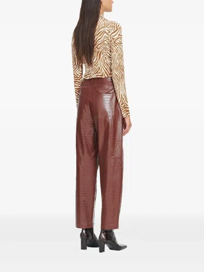 Samsoe & Samsoe Elsi Zebra-print Turtleneck T-shirt In Brown