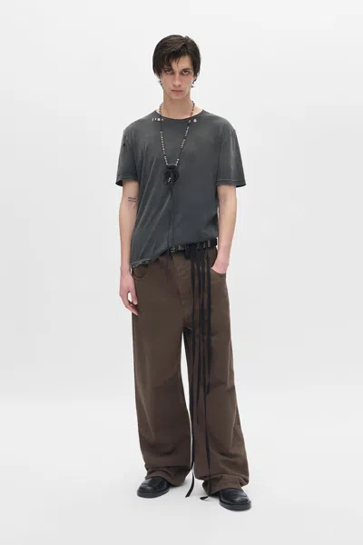Ann Demeulemeester Olan 5-pockets High Comfort Trousers Beaver In Animal Print
