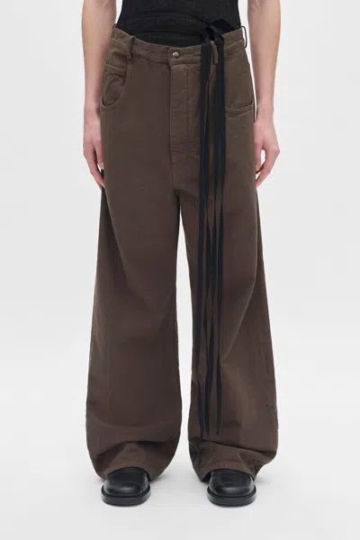 Ann Demeulemeester Olan 5-pockets High Comfort Trousers Beaver In Animal Print