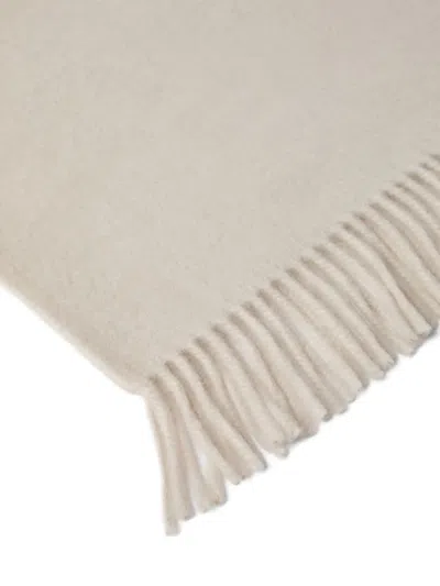 Brunello Cucinelli Cashmere Wrap Fringed In Neutral