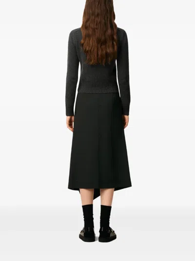 Ami Alexandre Mattiussi Black Cashmere Ami De Coeur Crewneck Sweater Grey In Gray