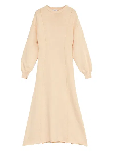 Rodebjer Cuffed-sleeves Midi Dress In Neutral