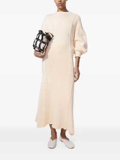 Rodebjer Cuffed-sleeves Midi Dress In Neutral