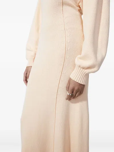 Rodebjer Cuffed-sleeves Midi Dress In Neutral