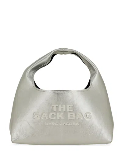 Marc Jacobs The Mini Leather Sack Bag In Silver