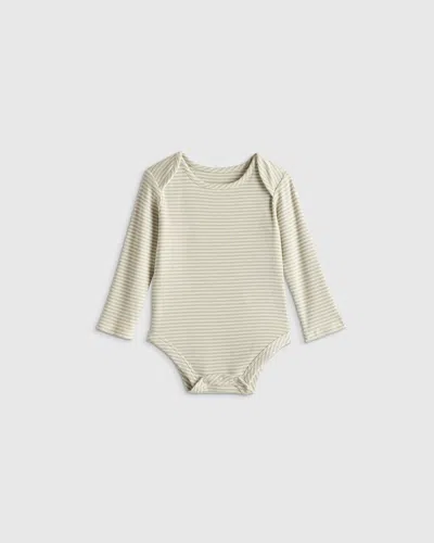 Quince Kids' Softest Rib Long Sleeve Bodysuit In Gray